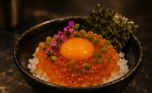 いくらと卵黄の小丼
